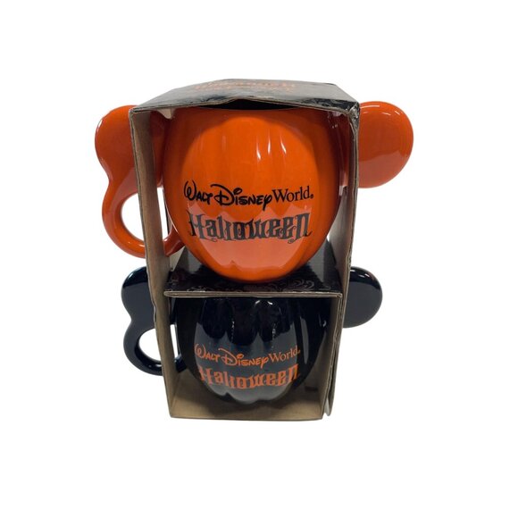 Disney Parks Halloween Mug Walt Disney World Mickey Mouse Bat Spider Set Of 2 - Picture 3 of 6
